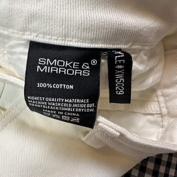 Smoke & Mirrors All White Wide Leg Denim Jeans 100% Cotton Size 29 - Picture 8 of 8